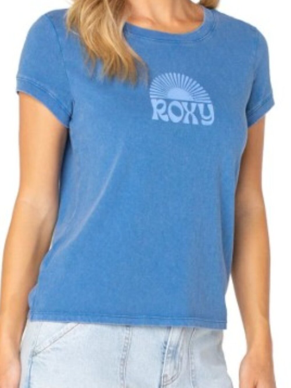 NWT! Cute Roxy Women's Relaxed Boxy T-Shirt with capped sleeves